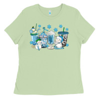Matcha winter snowman coffee cups Ladies Tee - texasbilliewilder