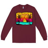 Burgundy summer vibes Long Sleeve Tee - CowCowDesign