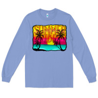 Colony Blue summer vibes Long Sleeve Tee - CowCowDesign
