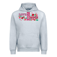 Heather Grey floral love and kiss Urban Hoodie - AdoDesignShop