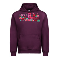 Mauve Wine floral love and kiss Urban Hoodie - AdoDesignShop