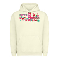 Pigment Pistachio floral love and kiss Urban Hoodie - AdoDesignShop