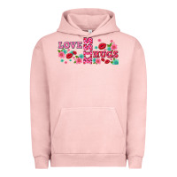 Pigment Salmon floral love and kiss Urban Hoodie - AdoDesignShop