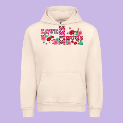 Floral Love And Kiss Urban Hoodie Designed By Adodesignshop