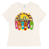 Bone hello summer with flip flops Ladies Tee - NancyCooperArtShop