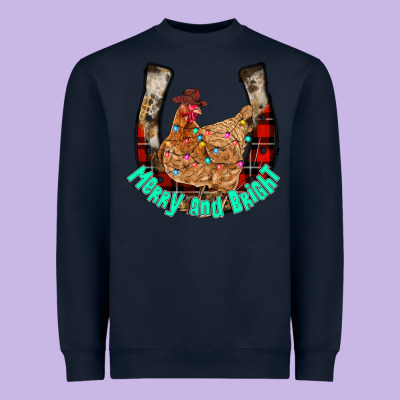 Horseshoe Chicken Heavyweight Sweatshirt Designed By Cowhidedigitalart