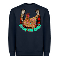 Navy horseshoe chicken Heavyweight Sweatshirt - CowhideDigitalArt