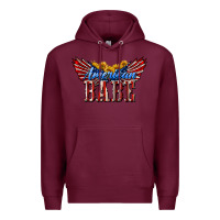 Burgundy American Babe With Sunflowers Premium Hoodie - LillyAllenDesigns