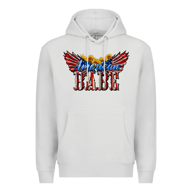 American Babe With Sunflowers Premium Hoodie by LillyAllenDesigns | Teevron