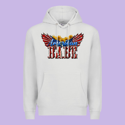American Babe With Sunflowers Premium Hoodie Designed By Lillyallendesigns