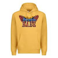 Mustard American Babe With Sunflowers Premium Hoodie - LillyAllenDesigns