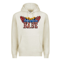Oatmeal Heather American Babe With Sunflowers Premium Hoodie - LillyAllenDesigns