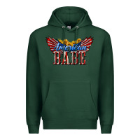Sports Green American Babe With Sunflowers Premium Hoodie - LillyAllenDesigns