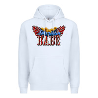 White American Babe With Sunflowers Premium Hoodie - LillyAllenDesigns