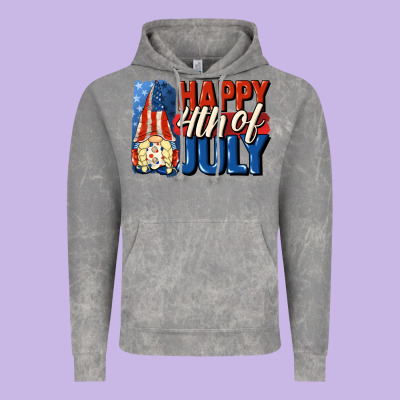 Happy 4th Of July Gnome Vintage Hoodie Designed By Cowgirlartshop
