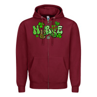 Burgundy nurse st patrick's day Zipper Hoodie - Artiststas