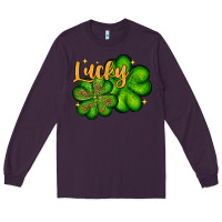 Plum St. Patrick's Lucky and shamrock Long Sleeve Tee - OliviaCreatesArt