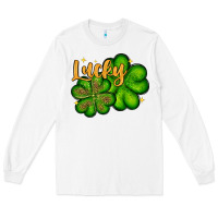 White St. Patrick's Lucky and shamrock Long Sleeve Tee - OliviaCreatesArt