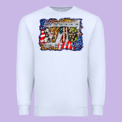 1776 4th Of July Background Premium Sweatshirt Designed By Barkaloodesign