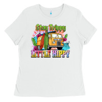 White stay trippy little hippy Ladies Tee - NancyCooperArtShop