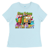 Baby Blue stay trippy little hippy Ladies Tee - NancyCooperArtShop