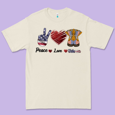 Peace Love Veteran Premium Tee Designed By Bettercallsaul