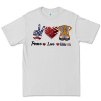 Dove Grey Peace Love Veteran Premium Tee - Bettercallsaul