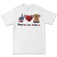 White Peace Love Veteran Premium Tee - Bettercallsaul