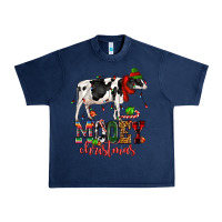 Navy mooey christmas cow Urban Heavy Tee - CowGirlArtShop