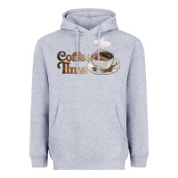 Heather Grey coffee time Heavyweight Hoodie - BarkalooDesign