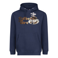 Navy coffee time Heavyweight Hoodie - BarkalooDesign