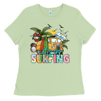 Matcha Let's go surfing Ladies Tee - NancyCooperArtShop
