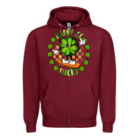 Burgundy happy go lucky Zipper Hoodie - Artiststas