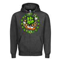 Charcoal Heather happy go lucky Zipper Hoodie - Artiststas