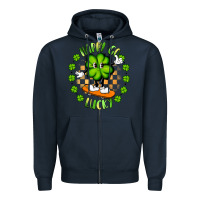 Navy happy go lucky Zipper Hoodie - Artiststas