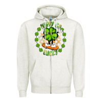 Oatmeal Heather happy go lucky Zipper Hoodie - Artiststas