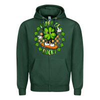 Sports Green happy go lucky Zipper Hoodie - Artiststas