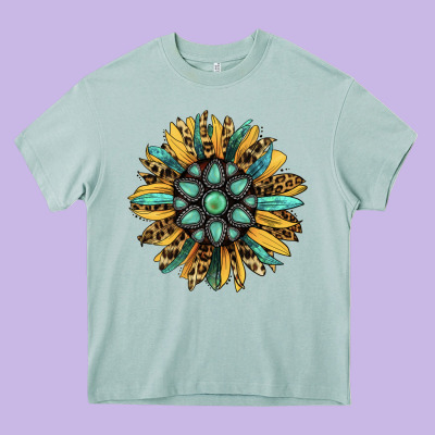 Gemstone Sunflower Heavy Core Tee Designed By Bettercallsaul