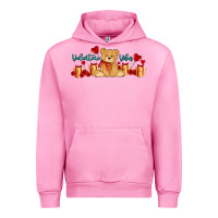 Fuchsia Pink valentines vibes with gifts and bear Urban Hoodie - AdoDesignShop
