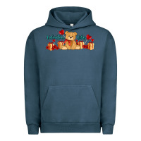 Pigment Midnight Navy valentines vibes with gifts and bear Urban Hoodie - AdoDesignShop