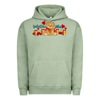 Pigment Oil Green valentines vibes with gifts and bear Urban Hoodie - AdoDesignShop