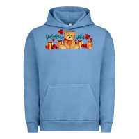 Pigment Pebble Blue valentines vibes with gifts and bear Urban Hoodie - AdoDesignShop
