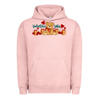 Pigment Salmon valentines vibes with gifts and bear Urban Hoodie - AdoDesignShop