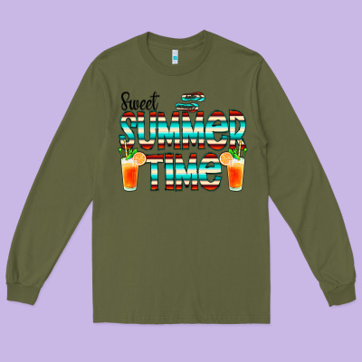 Sweet Summer Time Cocktail Long Sleeve Tee Designed By Cowcowdesign