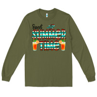Army Green sweet summer time cocktail Long Sleeve Tee - CowCowDesign