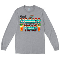 Heather Grey sweet summer time cocktail Long Sleeve Tee - CowCowDesign