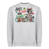 Heather Grey just a girl who loves christmas Heavyweight Sweatshirt - CowhideDigitalArt