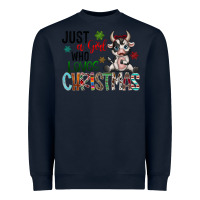 Navy just a girl who loves christmas Heavyweight Sweatshirt - CowhideDigitalArt