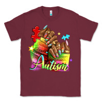 Burgundy Black woman Autism nails Classic Tee - NancyCooperArtShop