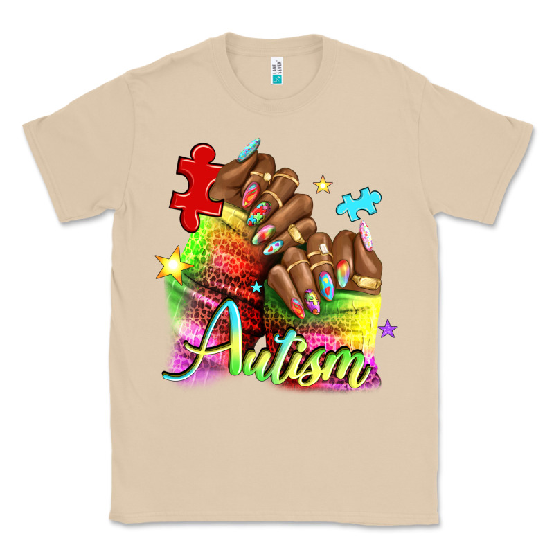 Black Woman Autism Nails Classic Tee by NancyCooperArtShop | Teevron